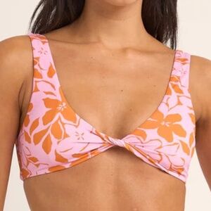 🌺 🌸 Rhythm Bora Bora Pink Floral Bikini Top - Size M